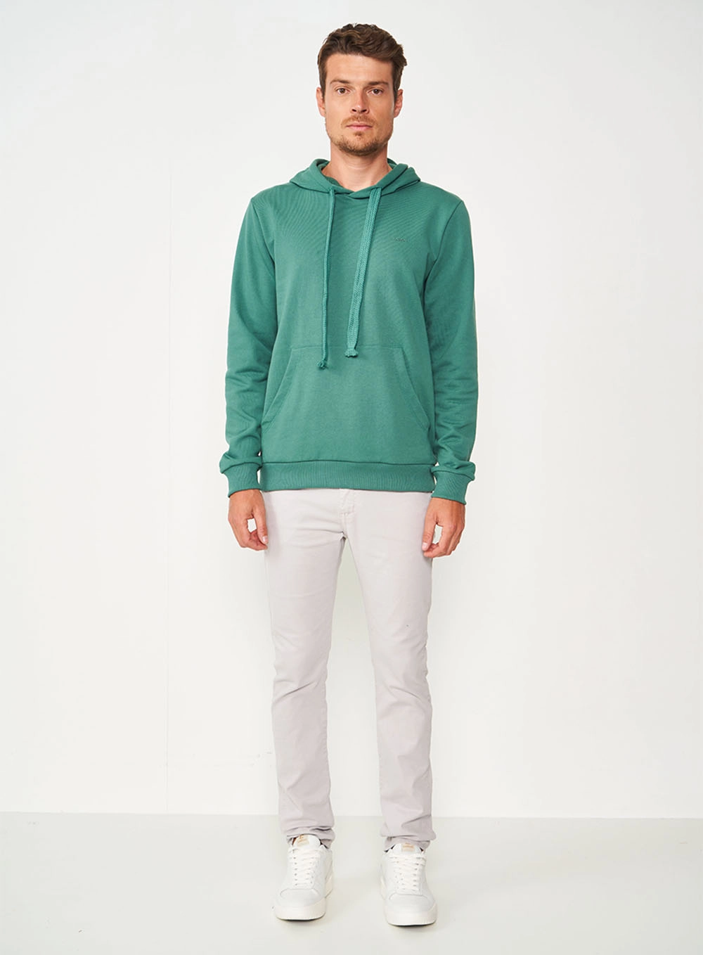 Blusão De Moletom Masculino Com Capuz Verde