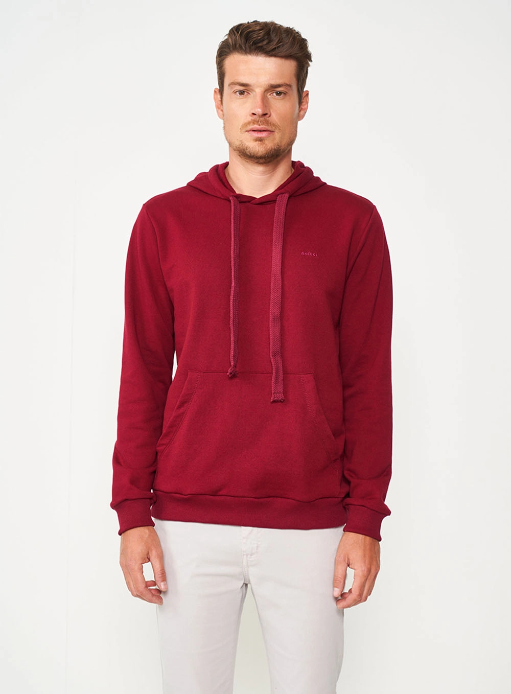 Blusão De Moletom Masculino Com Capuz Vermelho