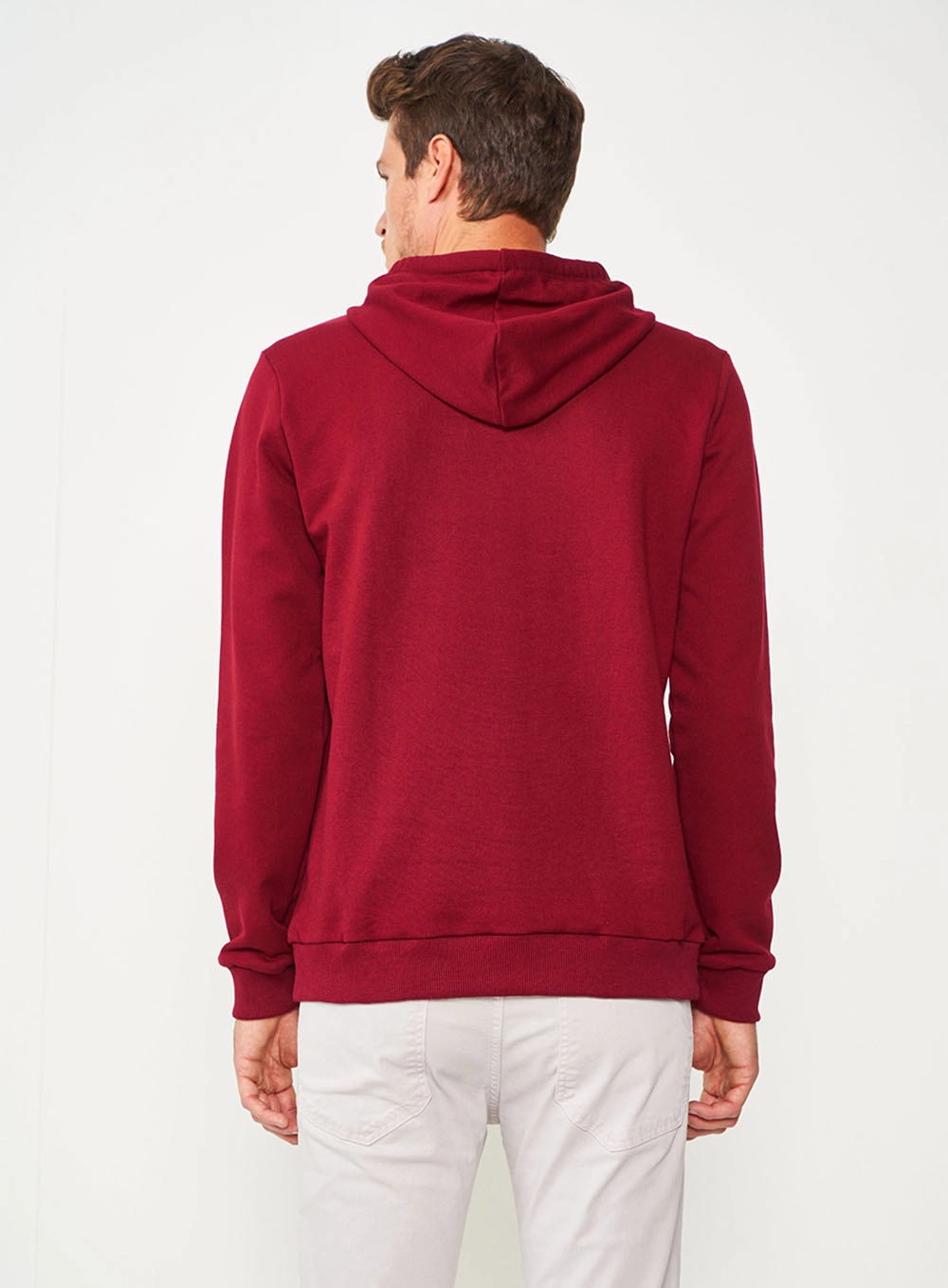 Blusão De Moletom Masculino Com Capuz Vermelho