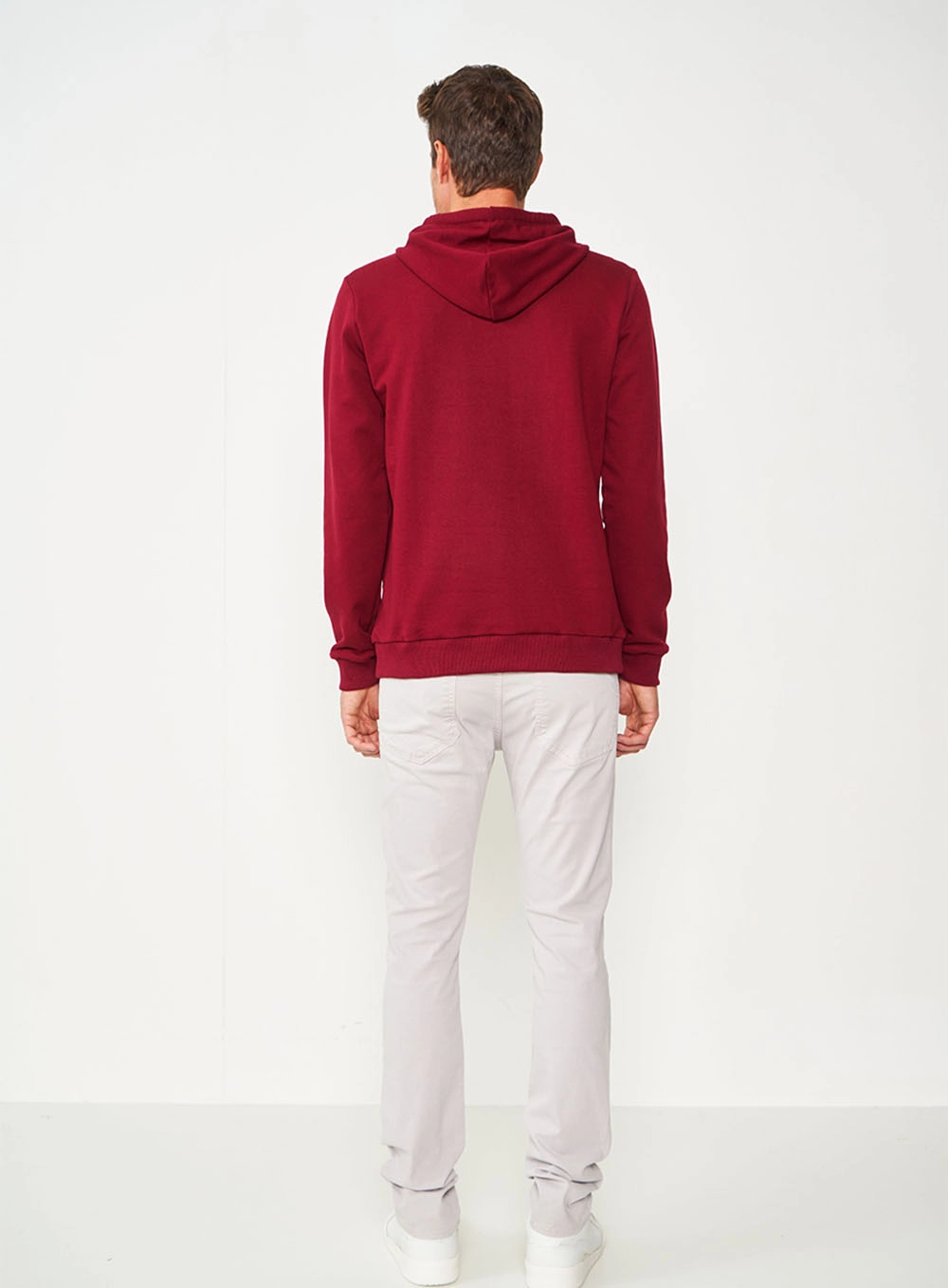 Blusão De Moletom Masculino Com Capuz Vermelho
