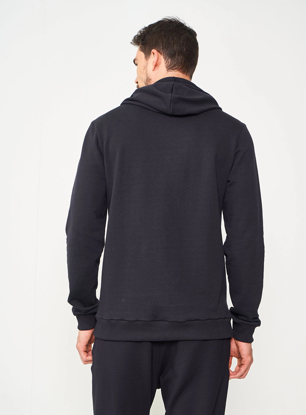 Blusão De Moletom Masculino Com Capuz Preto