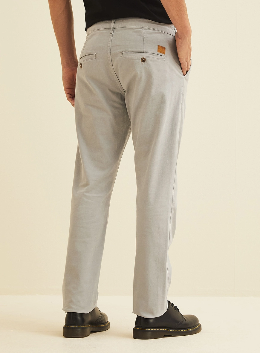 Calça Masculina Sarja Slim Chino Preta - Vitor Cinza