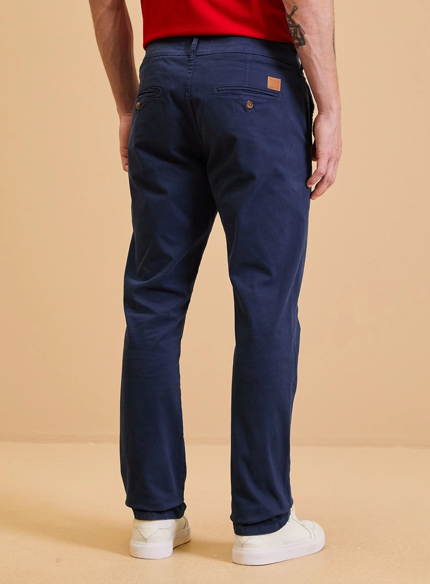 Calça Masculina Sarja Slim Chino Preta - Vitor Azul