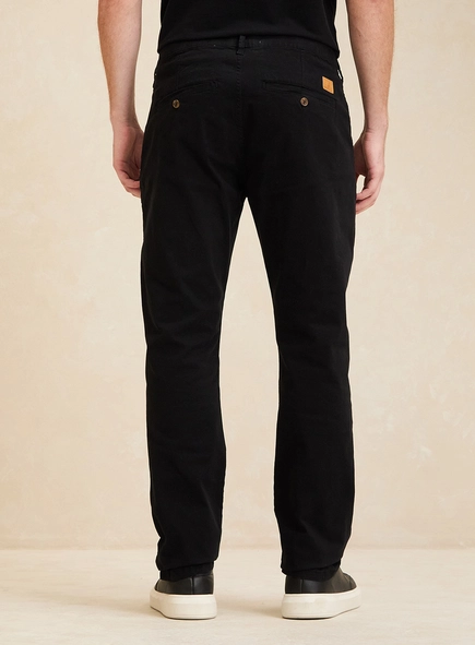 Calça Masculina Sarja Slim Chino Preta - Vitor