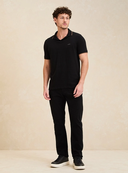 Calça Masculina Sarja Slim Chino Preta - Vitor