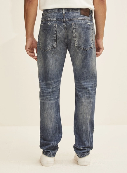Calça Masculina Jeans Slim Detalhe Puído - Paul