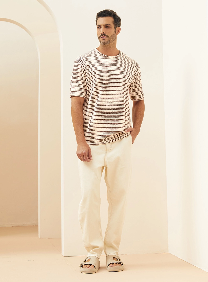 Calça Masculina Sarja - Alencar Bege Esquilo