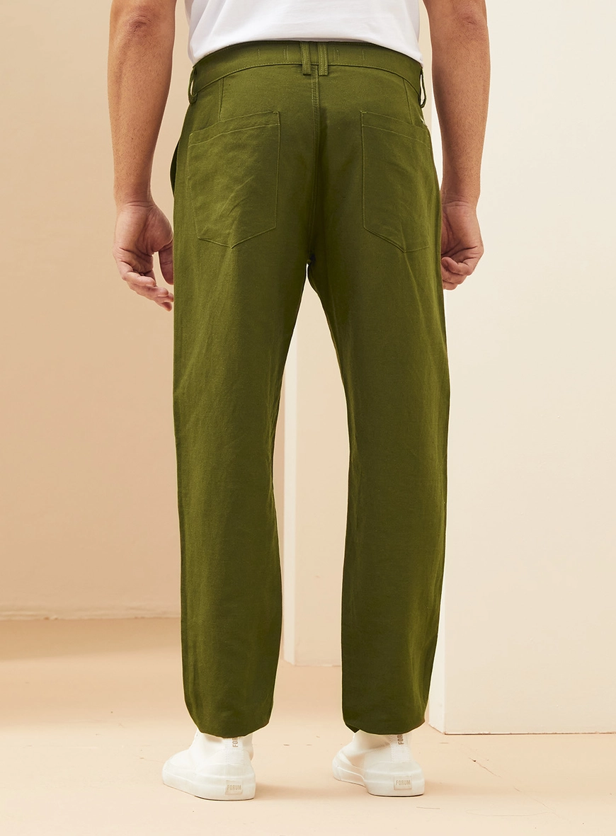 Calça Masculina Alfaiataria Em Linho Verde