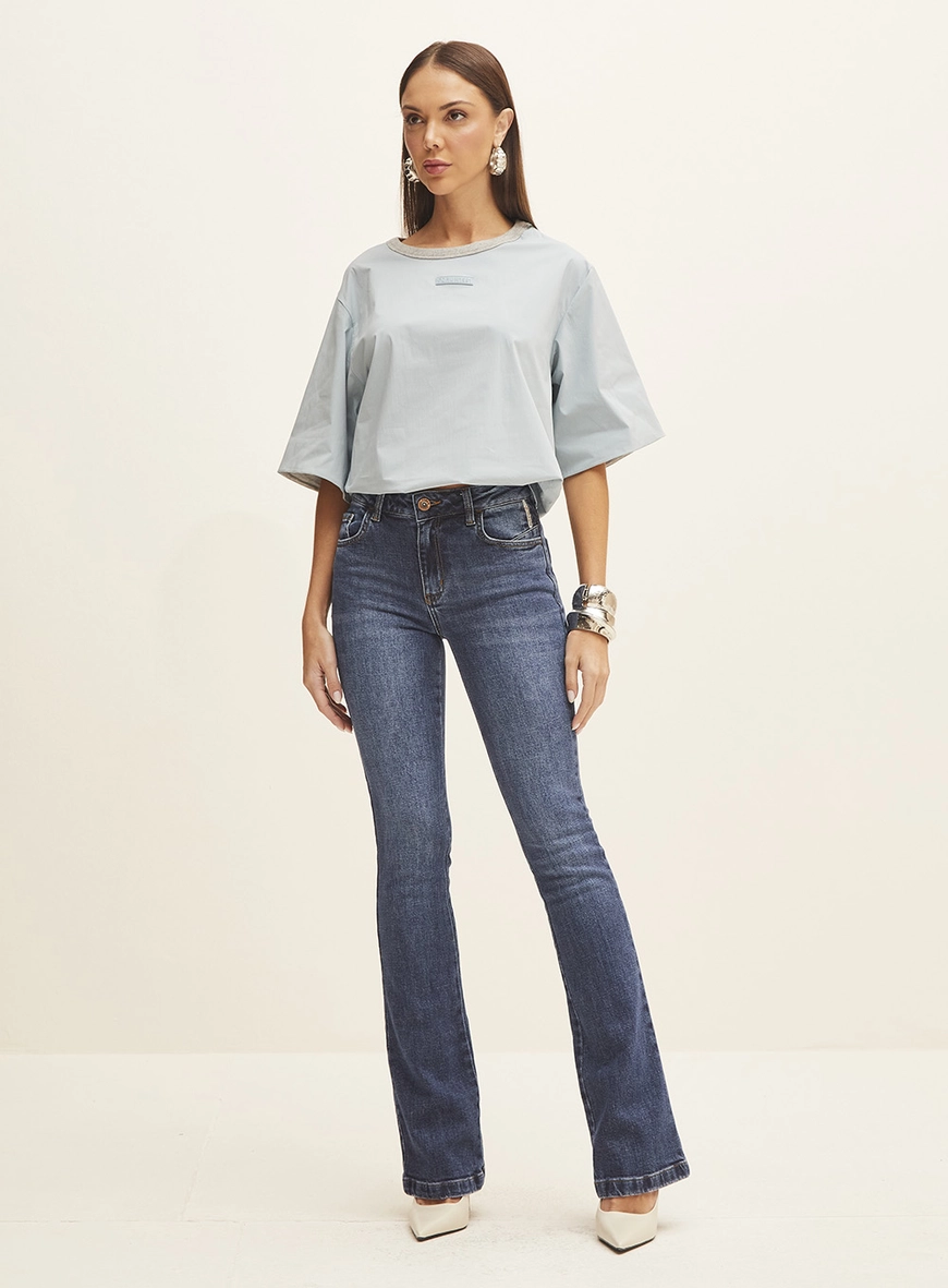Calça Feminina Jeans Boot Cut - Marisa Índigo