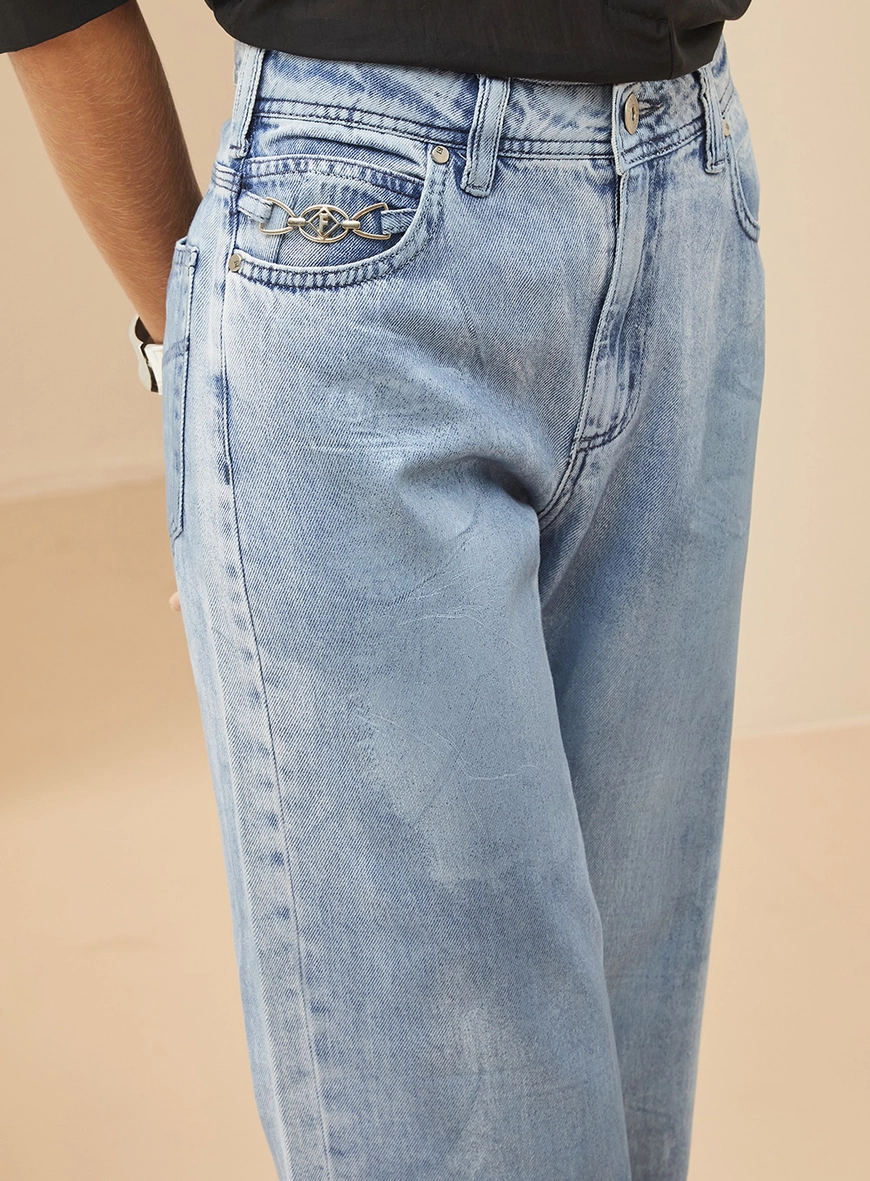 Calça Jeans Raquel Wide Leg Índigo