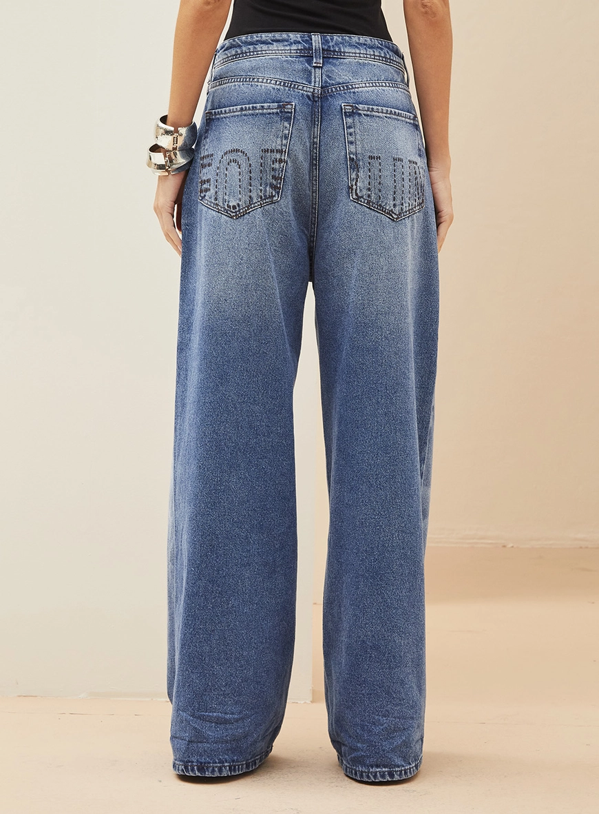 Calça Feminina Jeans -  Baggy Índigo