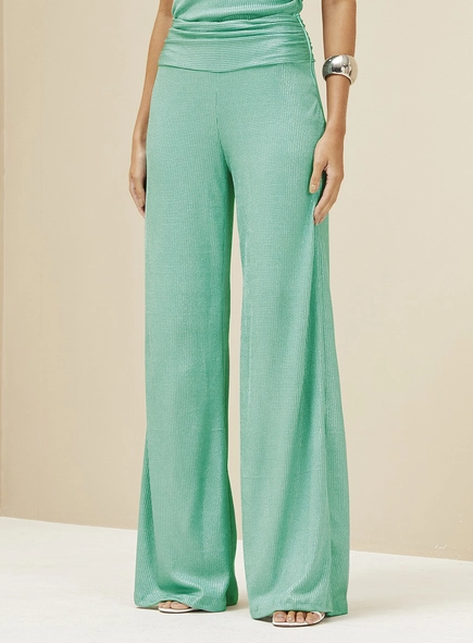 Calça Feminina Canelada Pantalona