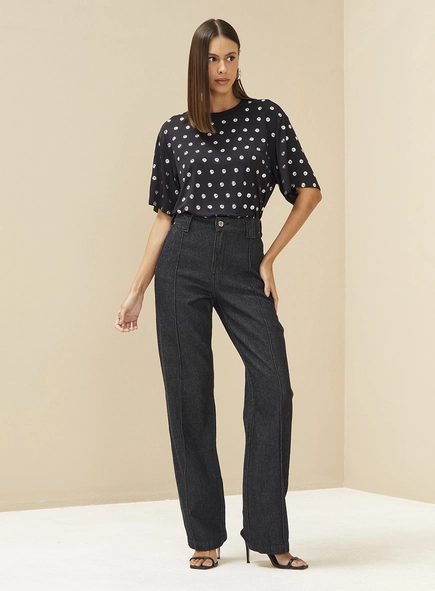 Calça Feminina Jeans Wide Leg - Raquel