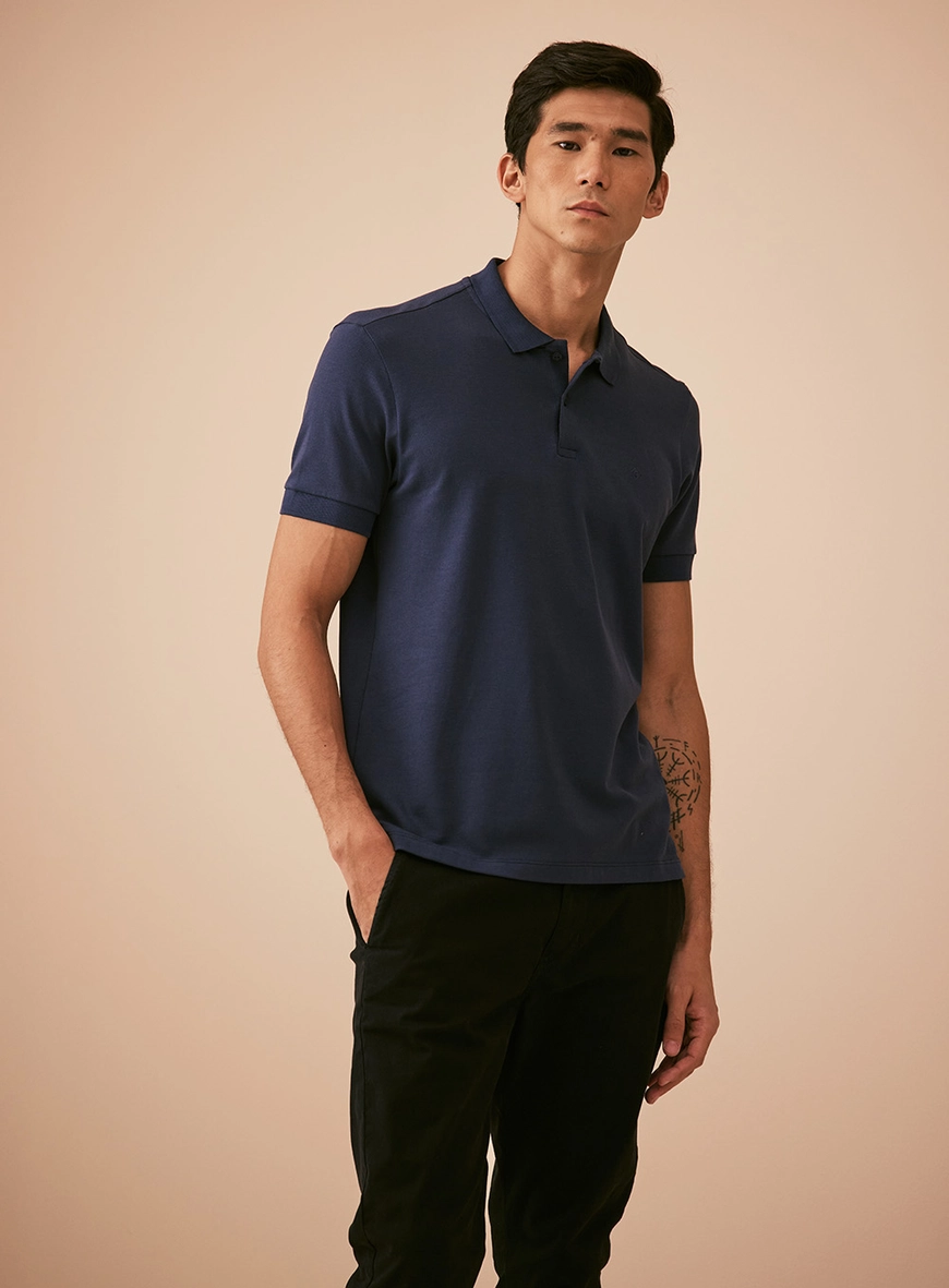Polo Muscle Lisa Mr. Jones Azul