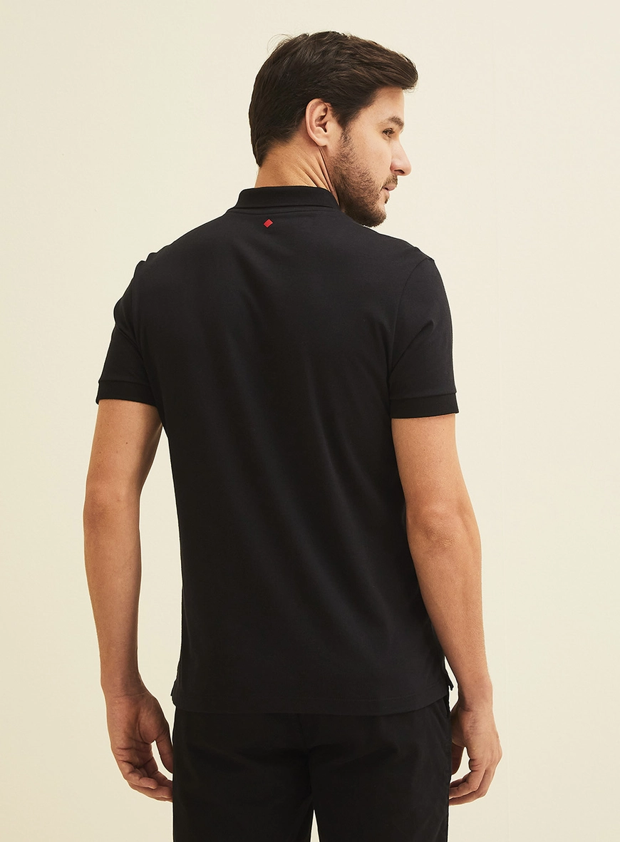 Polo Básica Muscle Lisa Pima Preto