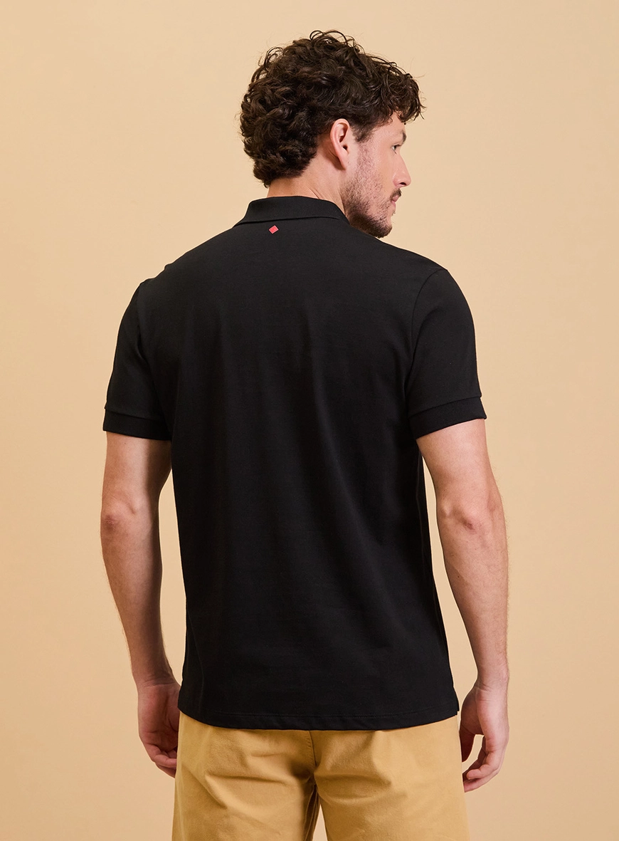 Polo Básica Muscle Lisa Pima Preto
