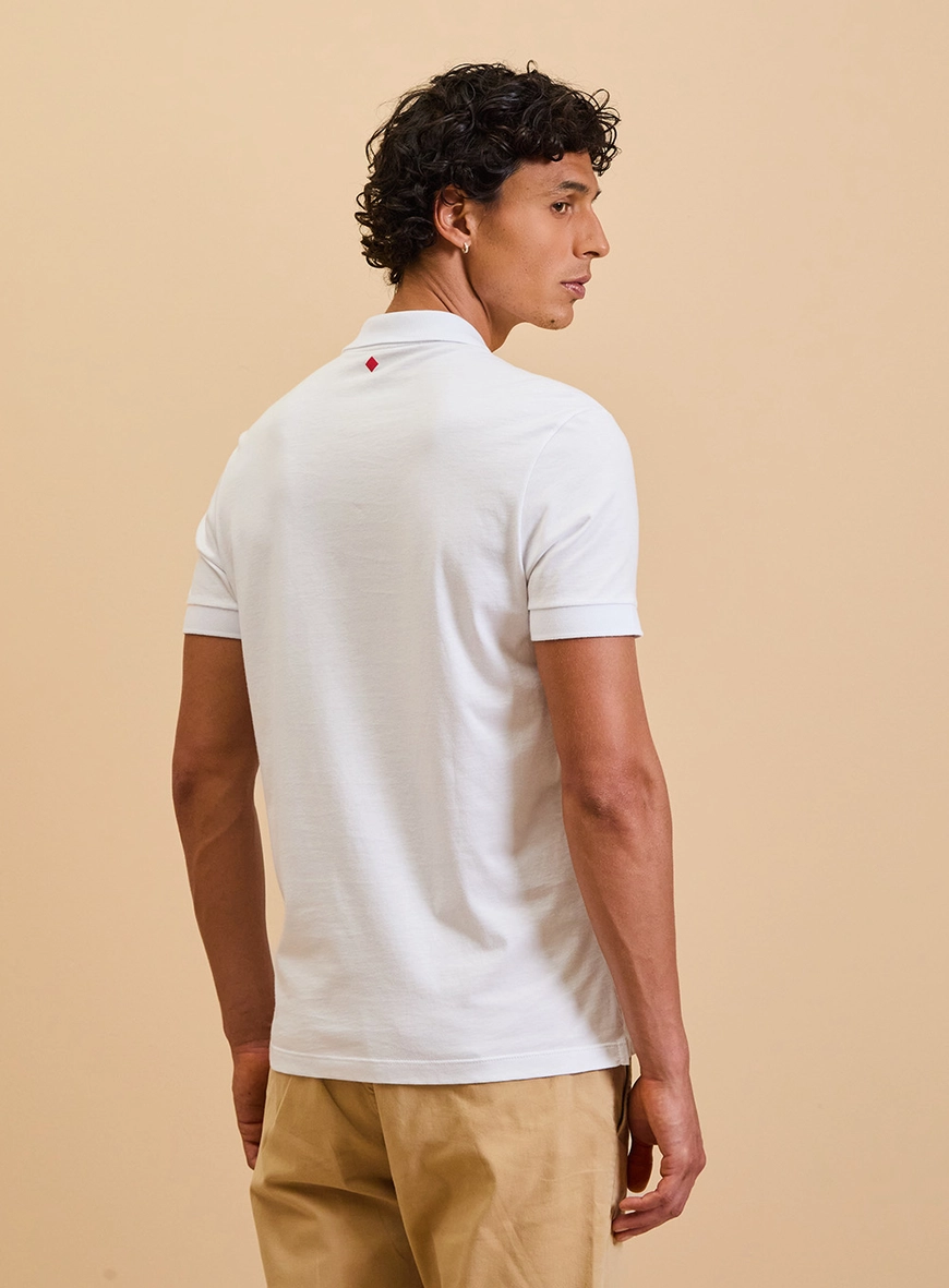 Polo Básica Muscle Lisa Pima Branco