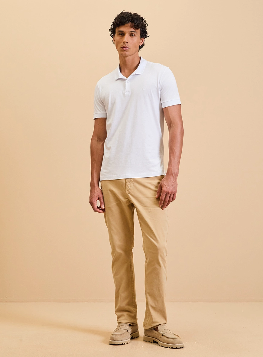 Polo Básica Muscle Lisa Pima Branco