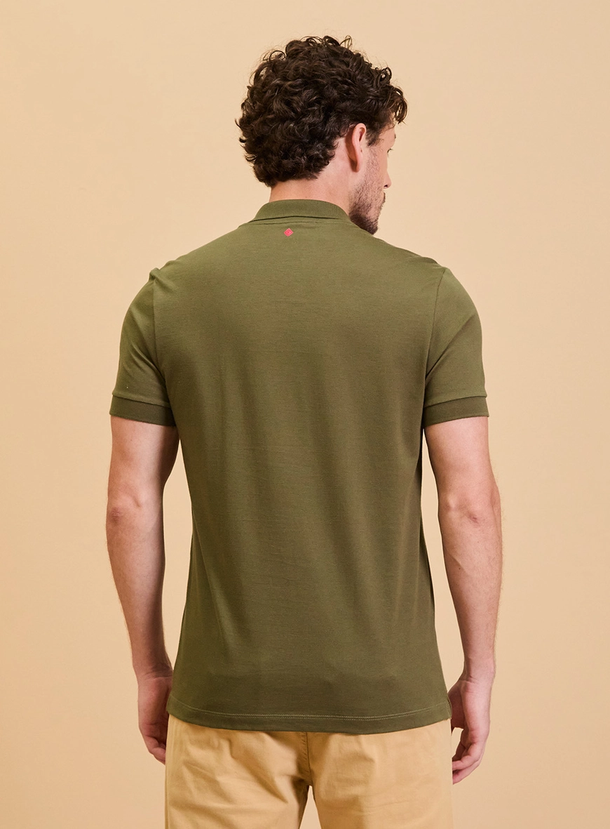 Polo Básica Muscle Lisa Pima Verde Sap