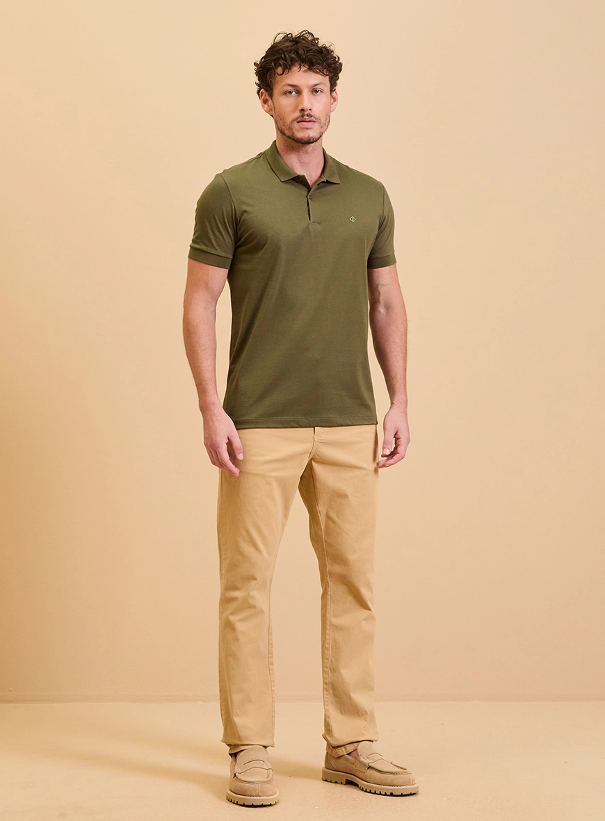 Polo Básica Muscle Lisa Pima Verde Sap