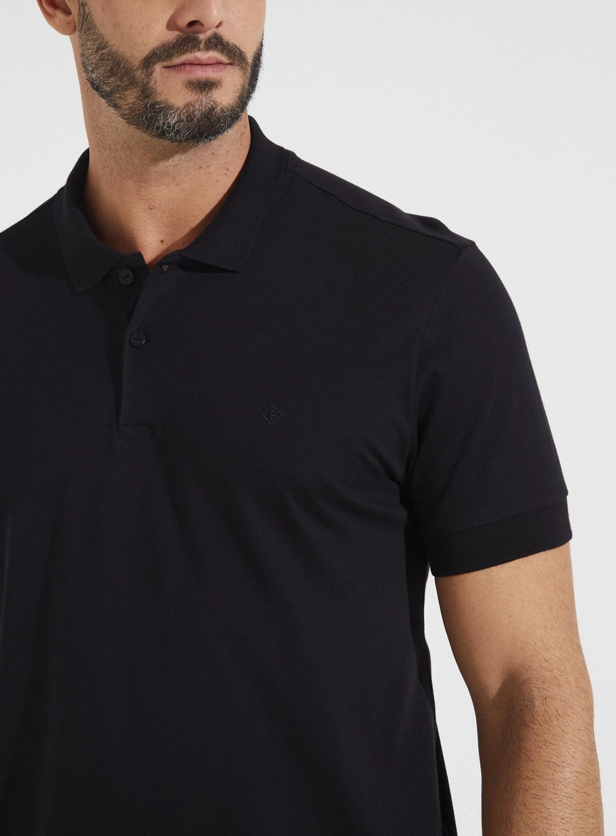 Polo Básica Muscle Lisa Pima Preto