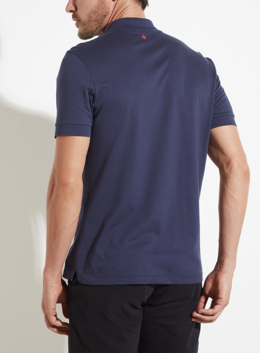 Polo Básica Muscle Lisa Pima Azul