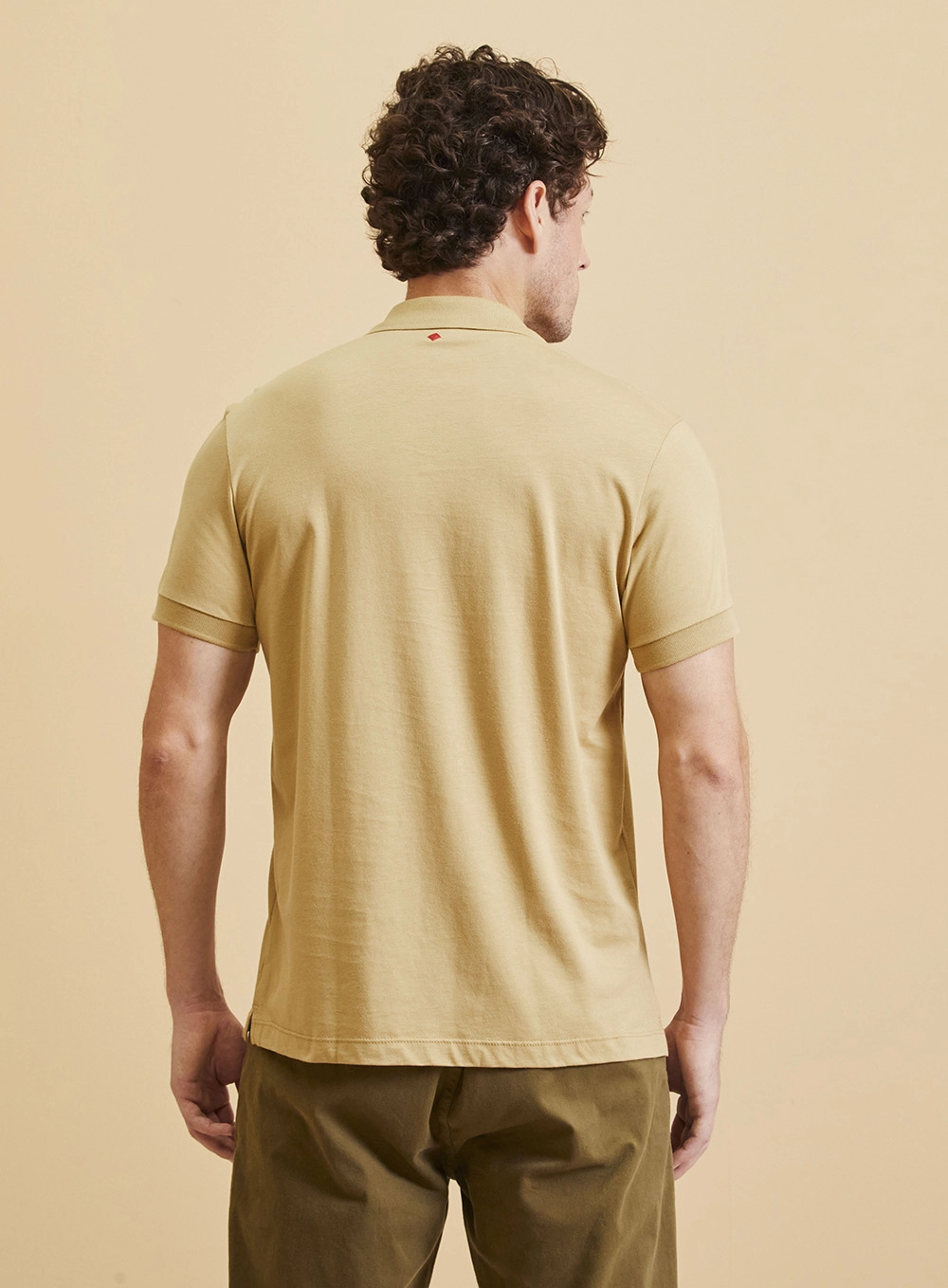 Polo Básica Muscle Lisa Pima Bege Soybean 3