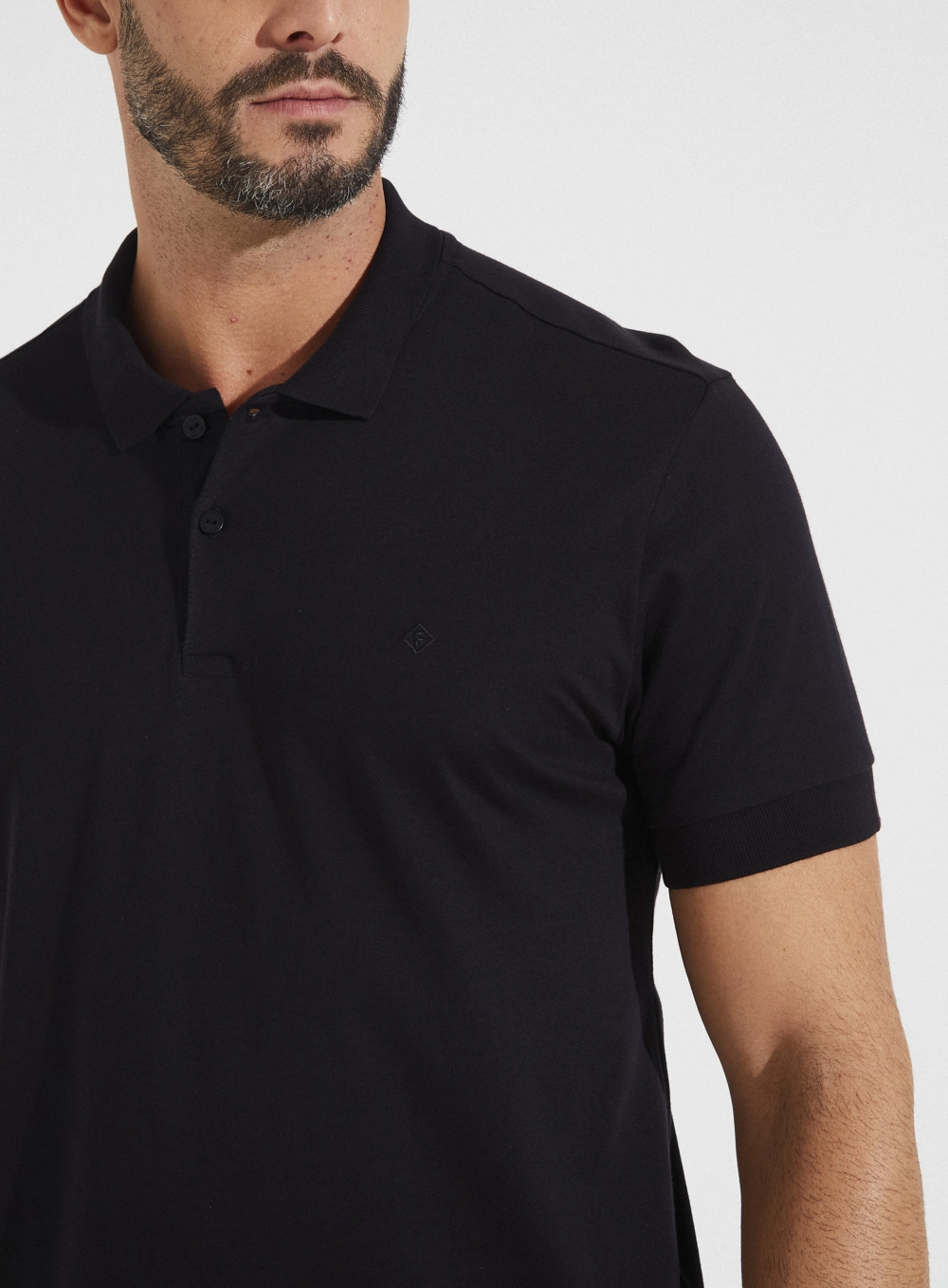 Polo Básica Muscle Lisa Pima Preto 8