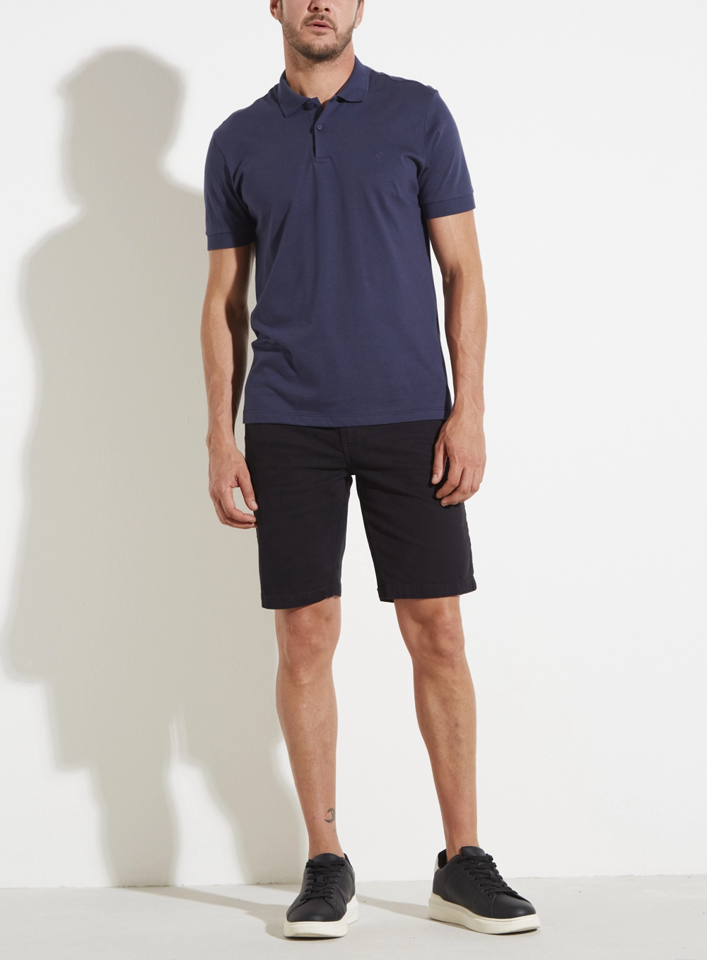 Polo Básica Muscle Lisa Pima Azul 2