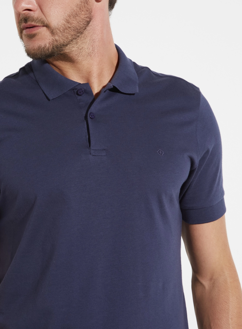 Polo Básica Muscle Lisa Pima Azul 8