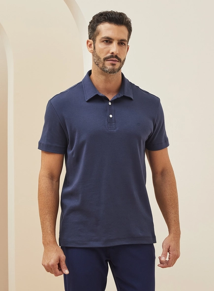 Polo Masculina Reta Manga Curta