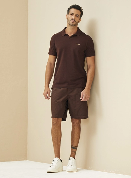 Polo Masculina Manga Curta Justa