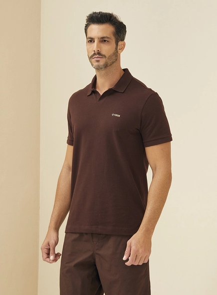 Polo Masculina Manga Curta Justa