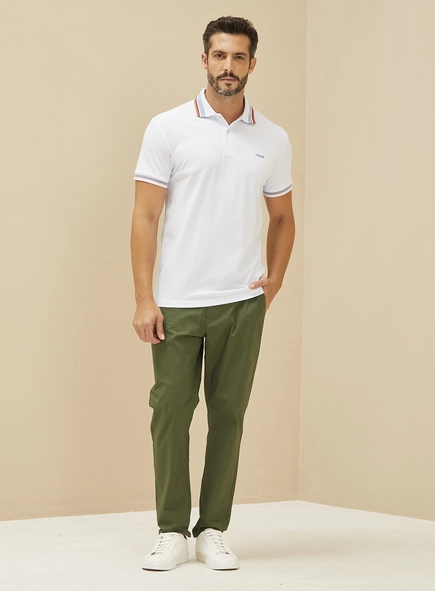Polo Masculina Com Listras Em Contraste