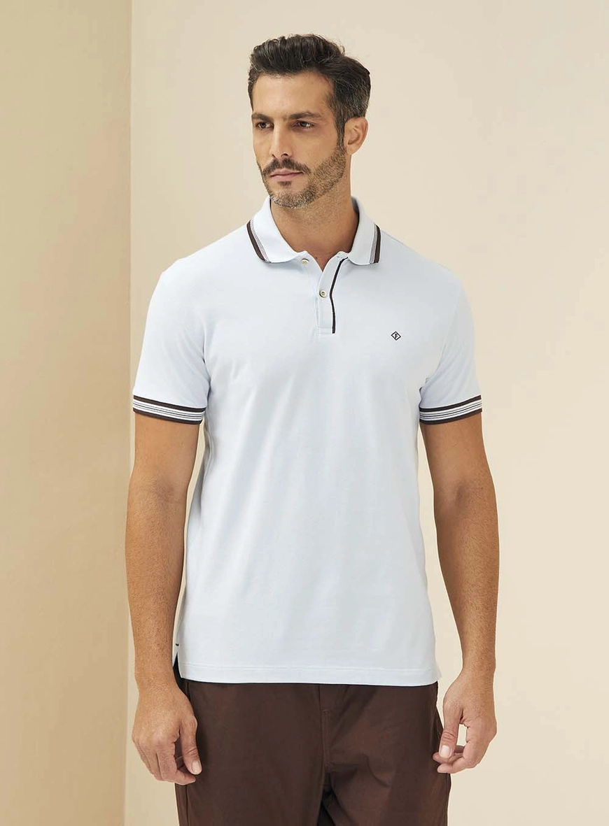 Polo Malha Piquet Comfort Azul