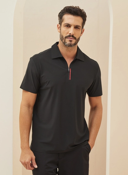 Polo Masculina Com Fecho Em Zíper