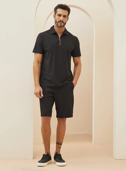 Polo Masculina Com Fecho Em Zíper