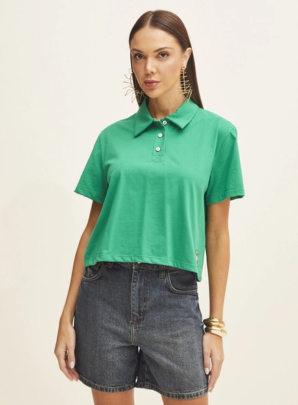 Polo Feminina Reta Encurtada