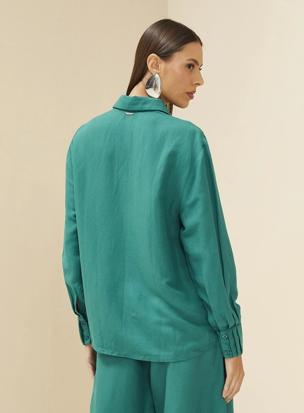 Camisa Feminina Manga Longa Em Linho