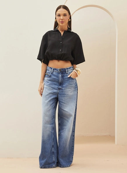 Camisa Feminina Barra Com Elástico