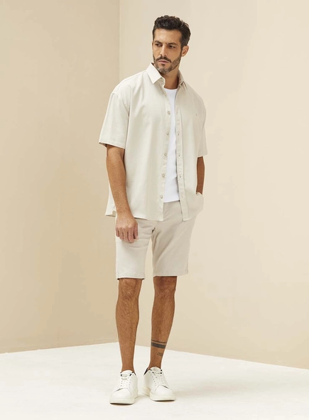 Camisa Masculina Em Linho Barcelona