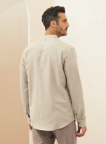 Camisa Em Linho Relax Manga Longa