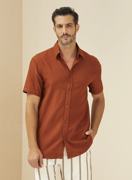 Camisa Masculina Manga Curta Relax