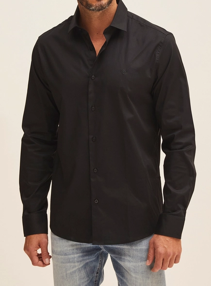 Camisa Masculina Manga Longa Slim Fit