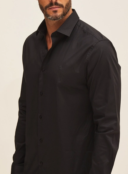Camisa Masculina Manga Longa Slim Fit