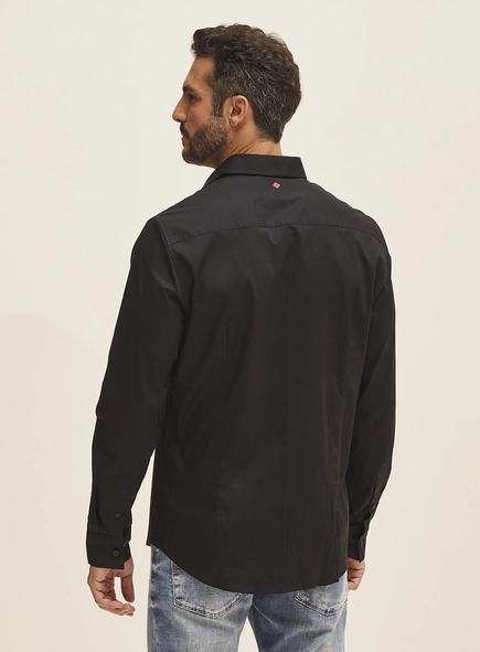 Camisa Masculina Manga Longa Slim Fit