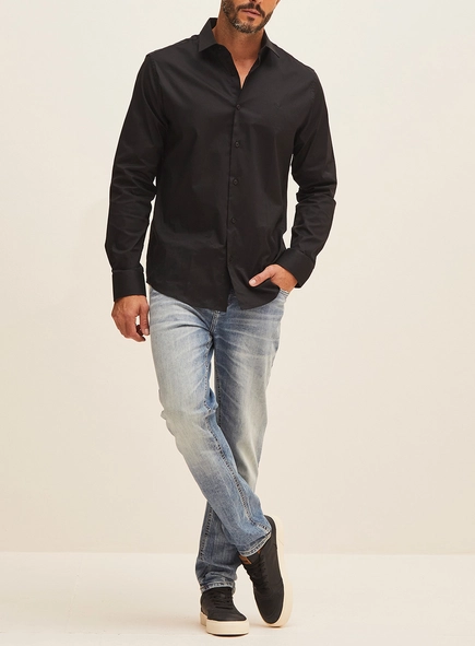 Camisa Masculina Manga Longa Slim Fit