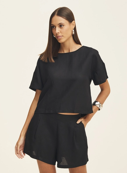 Camiseta Feminina Em Linho