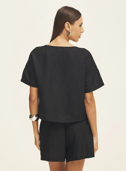 Camiseta Feminina Em Linho