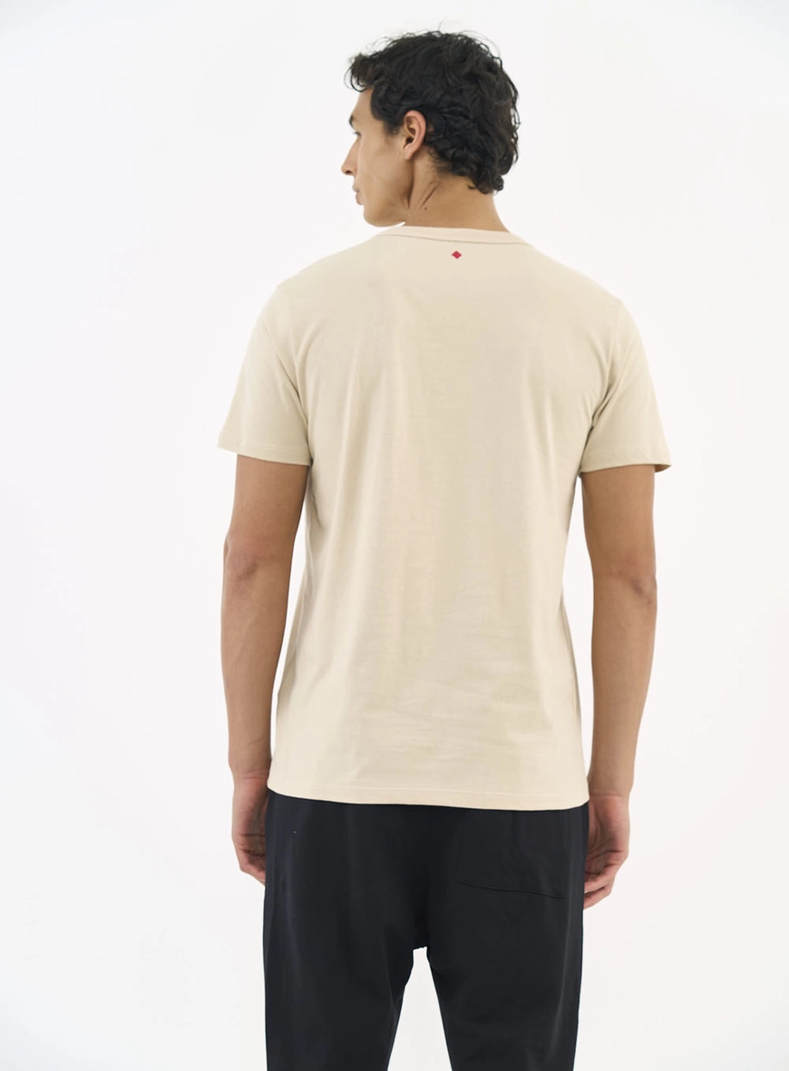 Camiseta Essencial De Algodão Bege